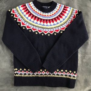 Lg (12-14) Land’s End 100% wool sweater. Navy